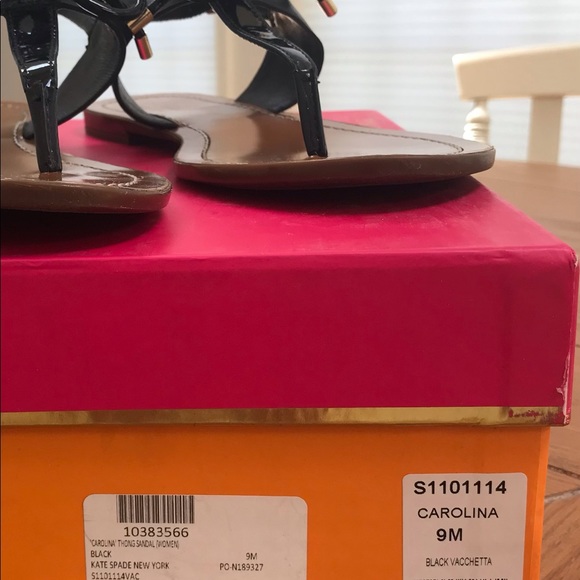 Kate Spade Black Carolina Sandals Size 9 - Picture 4 of 8